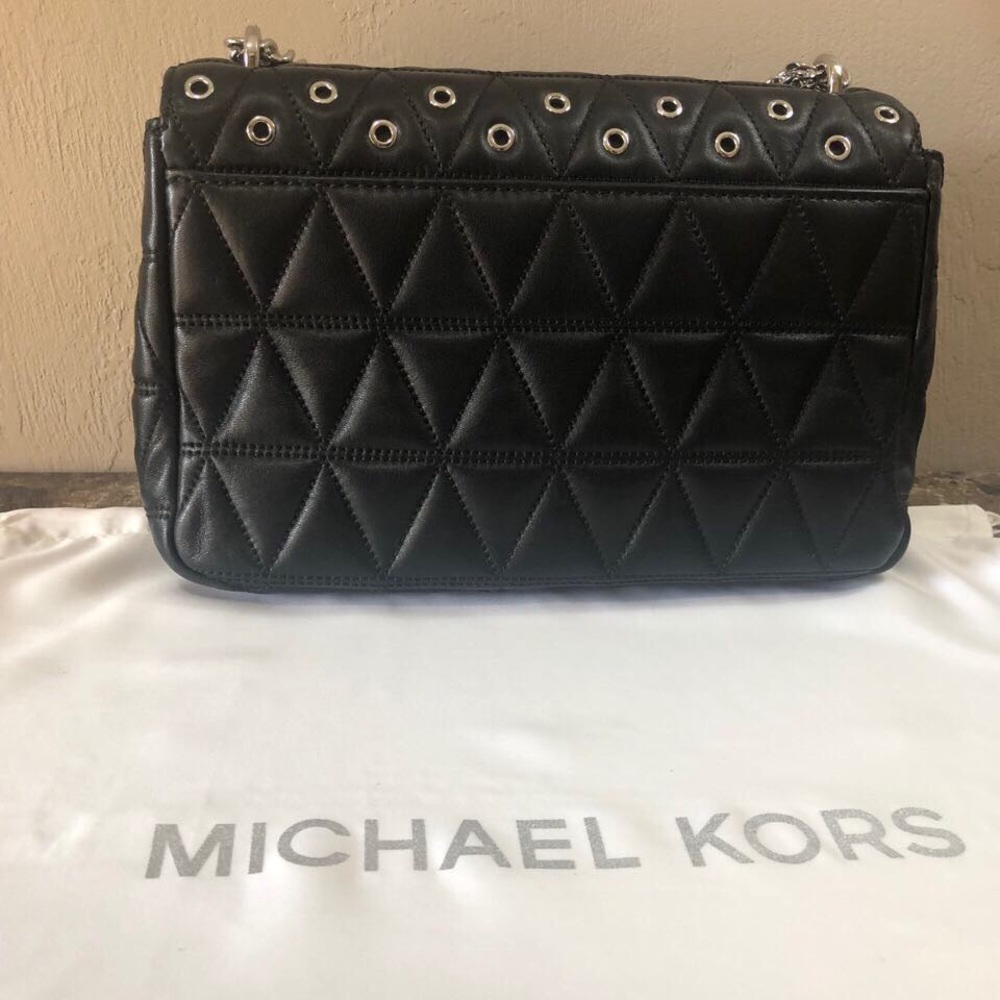 Michael Kors Sloan Large Chain Shoulder Bag Black - Picture 3 of 4